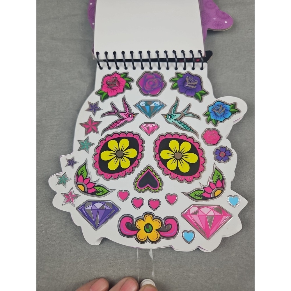 Rare🔥Fashion Angels Trendfolio Sugar Skull‎ Sketch Book And Stickers - Picture 4 of 6